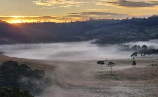 Imagem mostra frio na serra