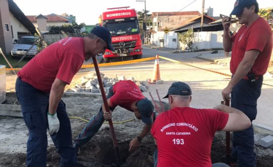Imagem mostra resgate dos bombeiros