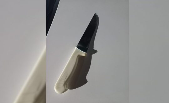 Imagem mostra faca usada para tentar matar mulher