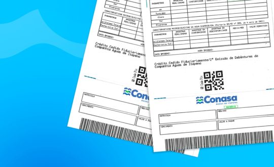 conta de agua e esgoto com qr code para pagamento via pix