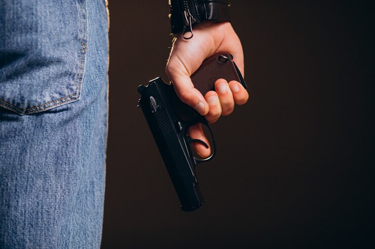 imagem mostra arma de fogo