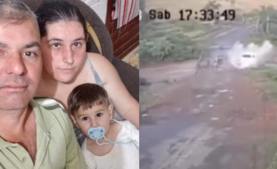 imagem mostra familia que caiu no rio