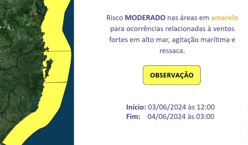 alerta de perigo potencial de ventos costeiros podem gerar ondas de ate 3 metros no litoral de sc 800x467 1 Visor Notícias