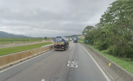 Bloqueio acontece em Governador Celso Ramos na Grande Florianopolis Foto Arteris Litoral Sul Divulgacao Visor Notícias