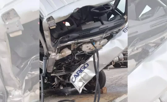 caminhoneiro e ejetado apos acidente grave na br 280 em araquari 1 Visor Notícias