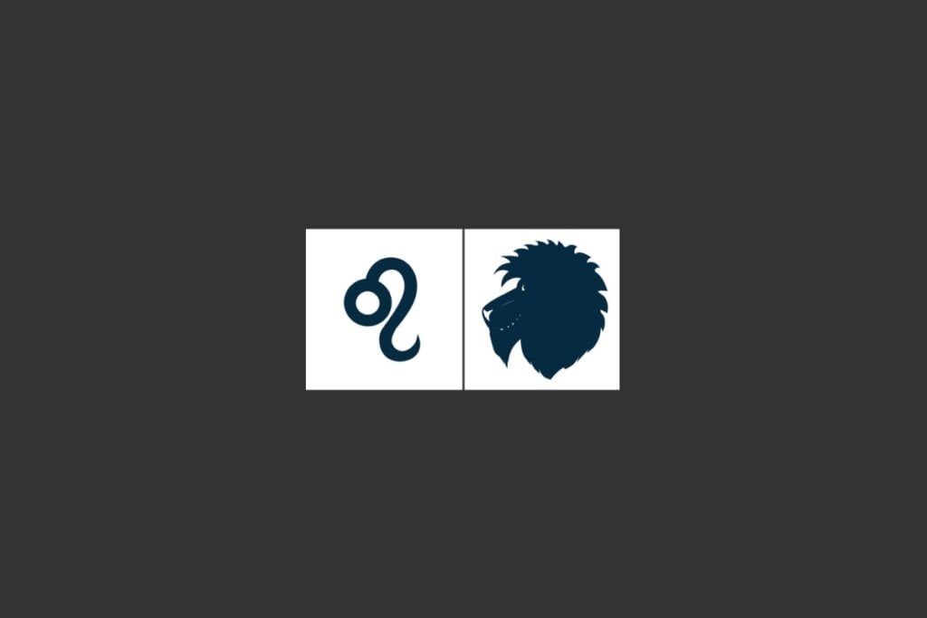 Ilustração do signo de leão em azul em um fundo preto