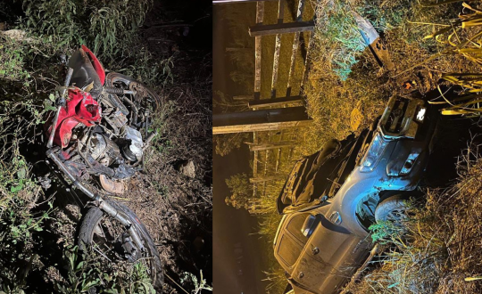 acidenteentremotoecaminhonetenaBR285 Visor Notícias