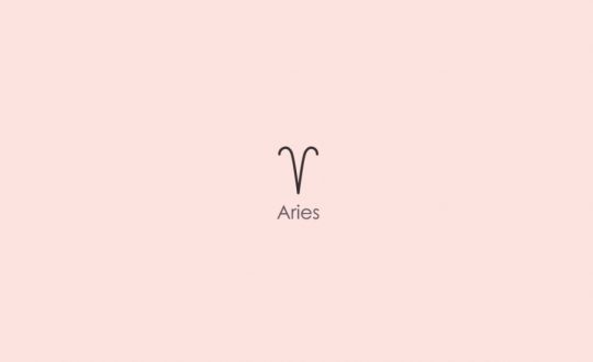 Ilustração do signo de áries em um fundo vermelho-claro