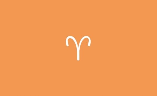 Ilustração do signo de áries em um fundo laranja