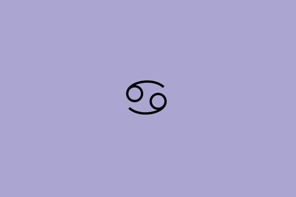 Horóscopo do dia: previsão para os 12 signos em 15/05/2025 5 Ilustração do signo de câncer em um fundo roxo