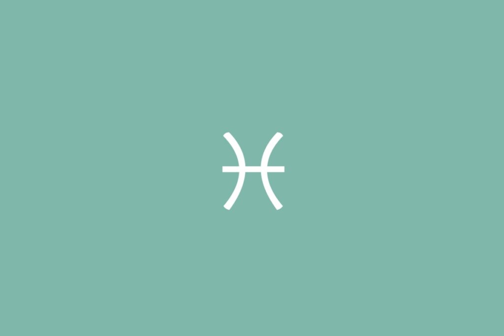 Ilustração do signo de peixes em um fundo verde