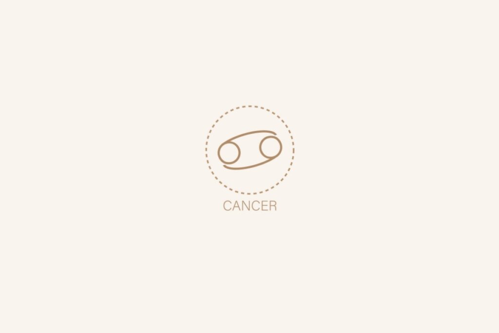 Ilustração do signo de câncer em um fundo bege