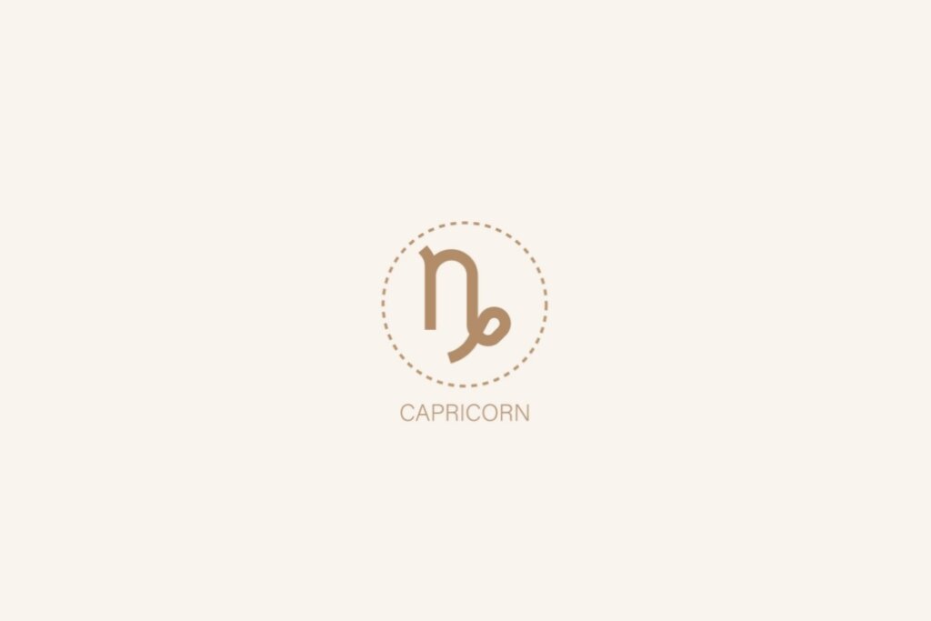 Ilustração do signo de capricórnio em um fundo bege