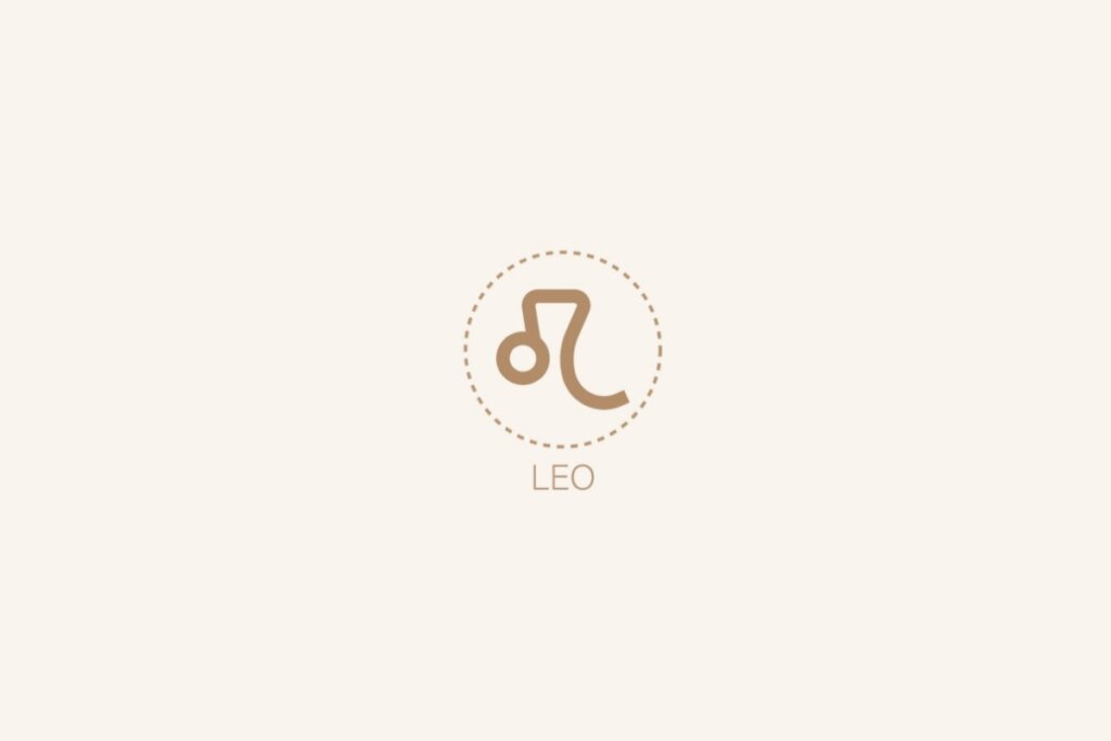 Ilustração do signo de leão em um fundo bege