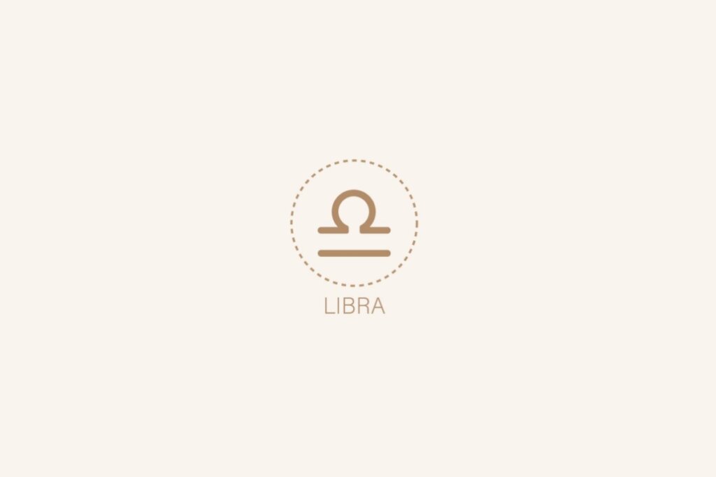 Ilustração do signo de libra em um fundo bege