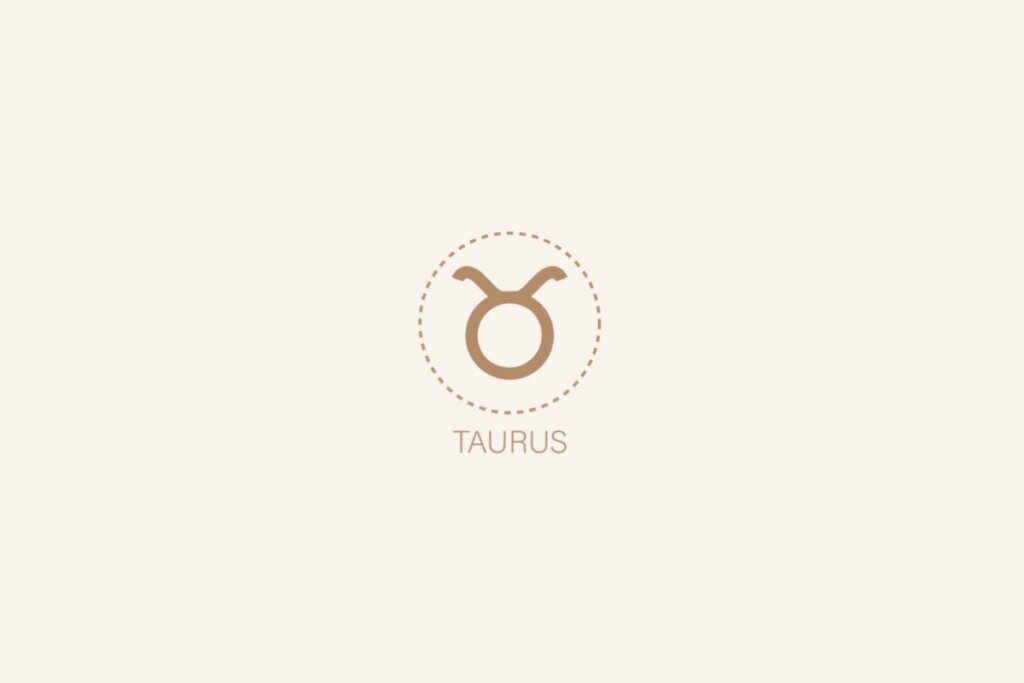 Ilustração do signo de touro em um fundo bege