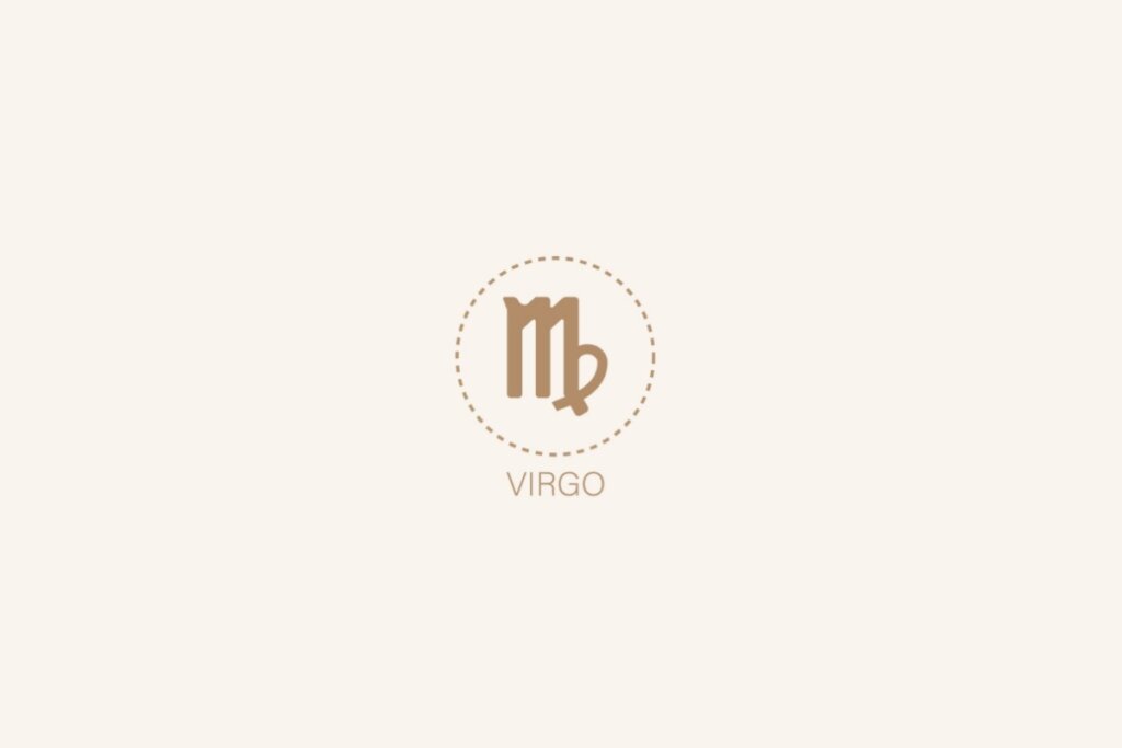 Ilustração do signo de virgem em um fundo bege